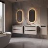 Phantom Mirrors Serie 004 004.45.90 ovaal rechte LED spiegel, 45x90 cm met directe en indirecte led rondom