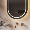 Phantom Mirrors Serie 004 004.45.90 ovaal rechte LED spiegel, 45x90 cm met directe en indirecte led rondom