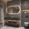 Phantom Mirrors Serie 005 005.100.70 ovaal rechte LED spiegel, 100x70 cm met directe en indirecte led rondom