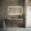 Phantom Mirrors Serie 001 001.80.70 rechthoekige LED spiegel, 80x70 cm met directe en indirecte led rondom