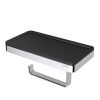 Geesa Frame 918824-02-06 toiletrolhouder met planchet chroom/ zwart