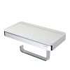 Geesa Frame 918824-02 toiletrolhouder met planchet chroom/ wit