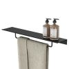 Geesa Leev 918207-06-600 shelf 60 cm with towel rail 40 cm black