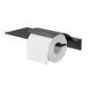 Geesa Leev 918208-06-280 shelf 28 cm with toilet roll holder with flap black