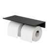 Geesa Leev 918212-06-280 shelf 28 cm with toilet roll holder without flap double black