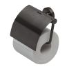 Geesa Toilettenpapierhalter Nemox Brushed Metal Schwarz 916508-09 mit Klappe schwarz Metall gebürstet