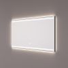 Hipp Design SPV 7010 BL KW spiegel in mat zwart met 2 horizontale LED banen en indirecte LED verlichting rondom 80x70x3cm