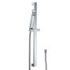 HSK Shower & Co! 1140090 glide bar set rectangular with designer hand shower and shower hose chrome (OUTLET)