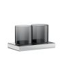 Inda Claire A7110FCR04 wandbekerhouder met twee glazen chroom/ fumé glas