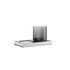 Inda Claire A7178AAC21 glashouder met zeepschaal geborsteld nikkel/ gesatineerd glas
