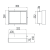 Inda MY Secret A80760GD inbouwnis met bekerhouder, zeepdispenser en spiegel 350x260mm mat giada