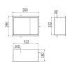 Inda MY Secret A80750WM inbouwnis met bekerhouder, zeepdispenser en spiegel 350x260mm mat wit