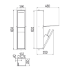 Inda MY Secret A8085CAX inbouwnis met toiletrolhouder en toiletborstelgarnituur 190x860mm mat avorio