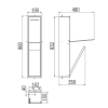 Inda MY Secret A8085DBD inbouwnis met toiletrolhouder en hygiënische douche 190x860mm mat blu denim