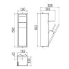 Inda MY Secret A8085AAX inbouwnis met toiletrolhouder en toiletborstelgarnituur 190x660mm mat avorio