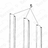 HSK Favorit / Prima E60077 vertical seal (per piece) for 2-part or 3-part bath wall, gray