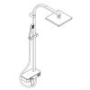 HSK AquaSwitch RS 500 Mix rechthoekig 1001840 showerset met mengkraan chroom