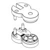 HSK E100082-2-41 hinge parts for shower door, top/bottom, chrome