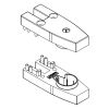 HSK E54080-41 hinge parts for shower door, top/bottom, chrome