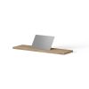 Looox Bath Collection WBSHELF69RVS bath shelf 69 cm solid oak old gray with inset brushed stainless steel