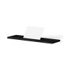 Looox Bath Collection WBSHELFBL69MW badplank 69 cm massief eiken zwart met inzet mat wit