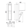 Inda MY Secret A8086CAQ recessed niche with toilet roll holder and toilet brush holder 190x860mm matt acquamarina