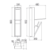 Inda MY Secret A8086CVS inbouwnis met toiletrolhouder en toiletborstelgarnituur 190x860mm mat visone