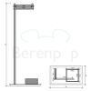 Decor Walther Brick 0591305 BK SBK toiletborstelhouder/ toiletrolhouder standaard porselein zwart/ chroom