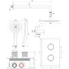 Brauer Carving 5-CE-129 thermostatische inbouw regendouche 3-weg omstelling SET 33 chroom