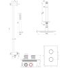 Brauer Carving 5-GG-137 thermostatische inbouw regendouche 3-weg omstelling SET 41 goud geborsteld PVD