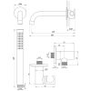 Brauer Carving 5-GK-093 thermostatische inbouw badkraan SET 01 koper geborsteld PVD