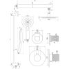 Brauer Carving 5-GK-115 thermostatische inbouw regendouche SET 19 koper geborsteld PVD