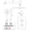 Brauer Carving 5-GK-128 thermostatische inbouw regendouche 3-weg omstelling SET 32 koper geborsteld PVD