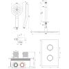 Brauer Carving 5-GK-132 thermostatische inbouw regendouche 3-weg omstelling SET 36 koper geborsteld PVD
