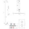 Brauer Carving 5-GK-138 thermostatische inbouw regendouche 3-weg omstelling SET 42 koper geborsteld PVD