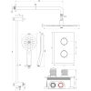 Brauer Carving 5-GK-142 thermostatische inbouw regendouche 3-weg omstelling SET 46 koper geborsteld PVD