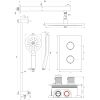 Brauer Carving 5-GM-140 thermostatische inbouw regendouche 3-weg omstelling SET 44 gunmetal geborsteld PVD