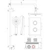 Brauer Carving 5-GM-141 thermostatische inbouw regendouche 3-weg omstelling SET 45 gunmetal geborsteld PVD