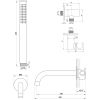 Brauer Carving 5-GM-214 thermostatische inbouw badkraan met drukknoppen SET 03 gunmetal geborsteld PVD