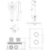 Brauer Carving 5-NG-131 thermostatische inbouw regendouche 3-weg omstelling SET 35 RVS geborsteld PVD