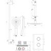 Brauer Carving 5-NG-143 thermostatische inbouw regendouche 3-weg omstelling SET 47 RVS geborsteld PVD