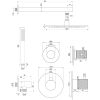 Brauer Carving 5-S-098 thermostatische inbouw regendouche SET 02 mat zwart