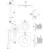Brauer Carving 5-S-107 thermostatische inbouw regendouche SET 11 mat zwart