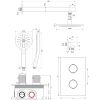 Brauer Carving 5-S-127 thermostatische inbouw regendouche 3-weg omstelling SET 31 mat zwart