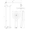 Brauer Carving 5-S-204 thermostatische inbouw regendouche met drukknoppen SET 69 mat zwart