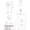 Brauer Edition 5-GG-060 thermostatic concealed rain shower 3-way diverter SET 35 gold brushed PVD