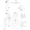 Brauer Edition 5-GM-029 thermostatische inbouw regendouche SET 11 gunmetal geborsteld PVD