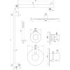 Brauer Edition 5-GM-034 thermostatische inbouw regendouche SET 14 gunmetal geborsteld PVD
