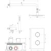 Brauer Edition 5-S-050 thermostatische inbouw regendouche 3-weg omstelling SET 27 mat zwart