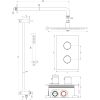Brauer Edition 5-S-063 thermostatische inbouw regendouche 3-weg omstelling SET 40 mat zwart